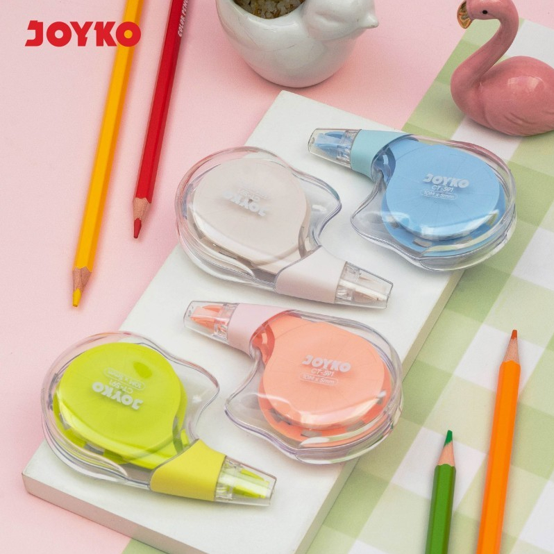 

Tip Ex Correction Tape Joyko CT-591 Warna Pastel Original (1 PCS) / Correction Pen Penghapus Pita Koreksi Joyko CT-591 Pastel Per Pcs