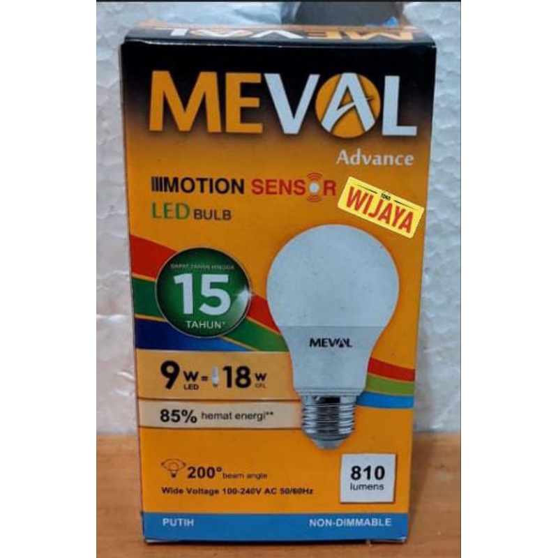 LED Sensor Gerak Bulb Meval 9W