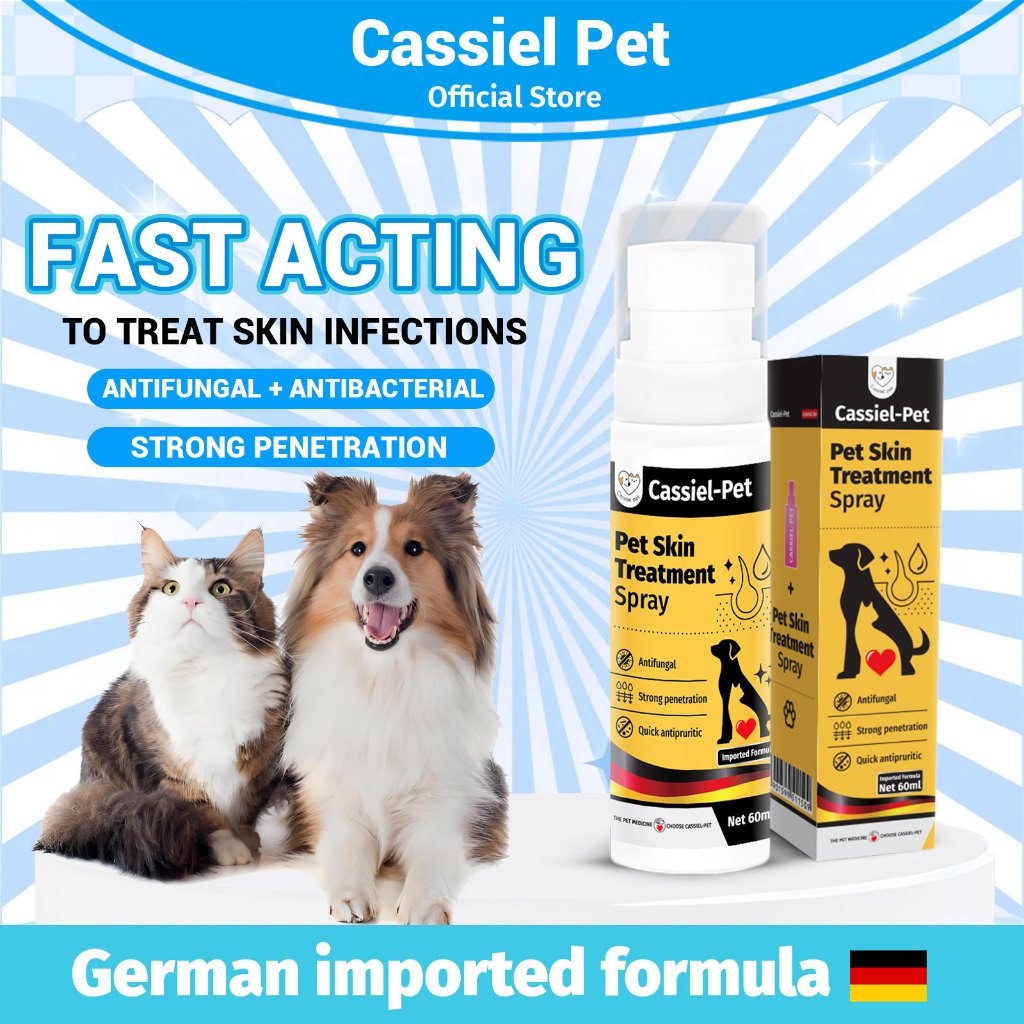 

23bagusmenshop - Cassiel Pet Spray Obat Kulit Anjing Kucing Jamur Gatal Luka Infeksi Antiseptik