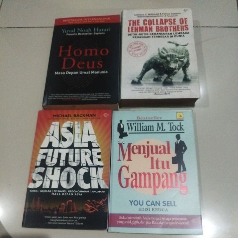 Homo Deus, Asia Future Shock, Menjual Itu gampang You Can Sell, The collapse of lehman brothers