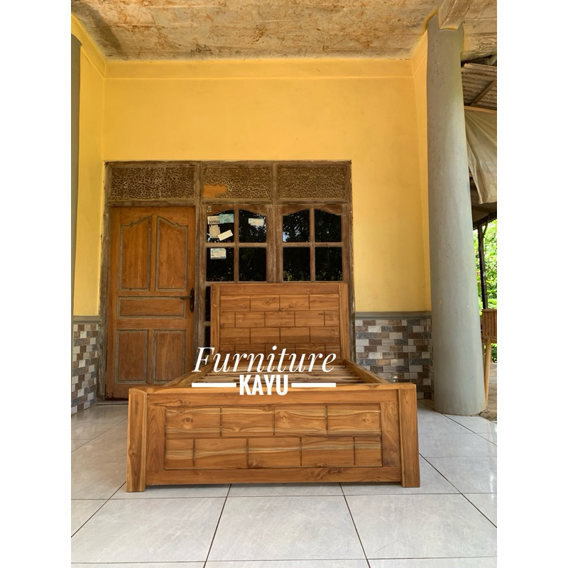 dipan tempat tidur minimalis kayu jati, dipan laci kayu jati, ranjang tempat tidur kayu jati