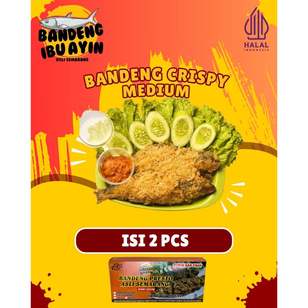 

Bandeng Presto Crispy Ibu Ayin Duri Lunak isi 2 pcs Medium / Besar ikan bandeng presto asli juwana