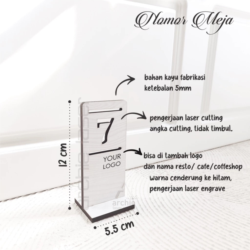 

Nomor Meja Kayu, Papan Nomor Meja Resto / Cafe / Coffee Shop / Rumah Makan Custom Logo