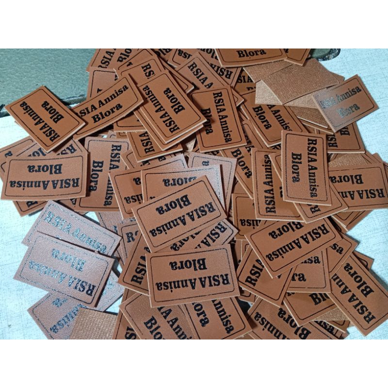 Label / Logo kulit sintetis untuk tas dompet custom