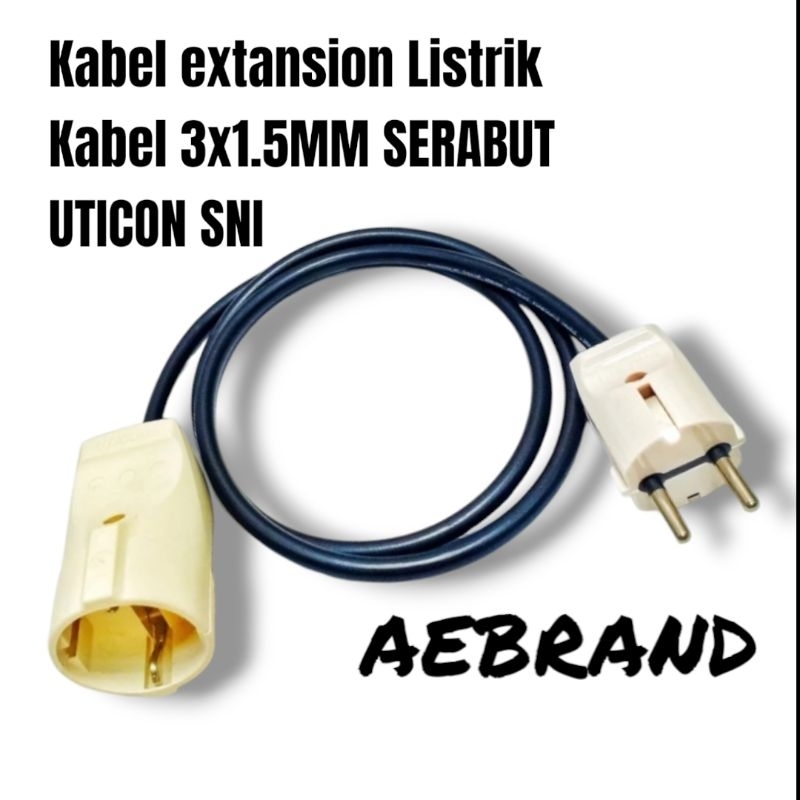 AEBRAND STOP KONTAK SAMBUNGAN KABEL LISTRIK SERABUT 3X1,5MM - KABEL EXTANSION LISTRIK - TERMINAL COL