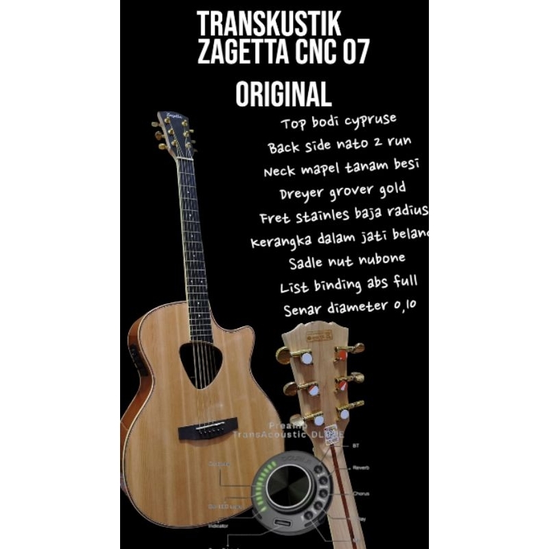 gitar zagetta transkustik CNC 07 original produk