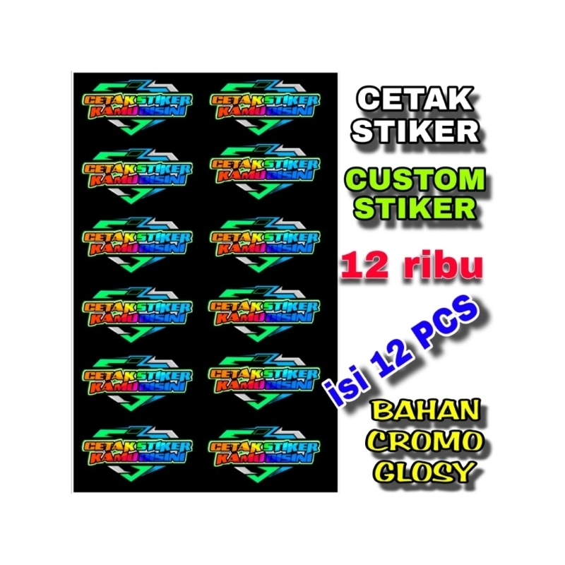 CUSTOM STIKER | STIKER CUSTOM | JASA CETAK STIKER | DESAIN LOGO | BAHAN CROMO GLOSSY