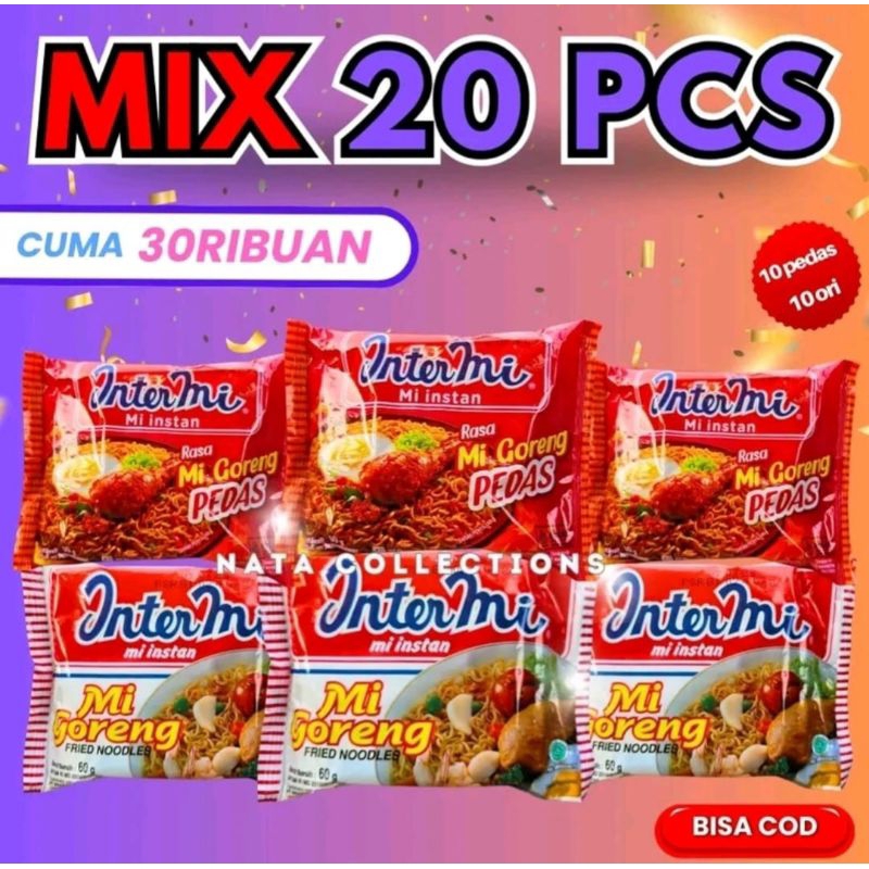 

20 PCS MIE INTERMIE GORENG + MIE INTERMIE PEDAS