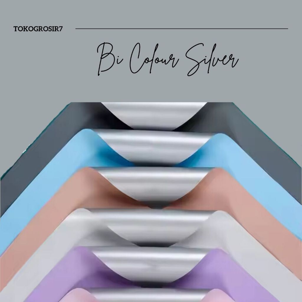 

KERTAS BUKET LUXURY DOUBLE COLOR SILVER WAXXY BOUQUET HAMPERS CELLOPHANE BI COLOR WRAPP