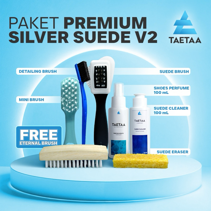 Taetaa - Paket Pembersih Sepatu Suede Silver Shoes Cleaner Suede