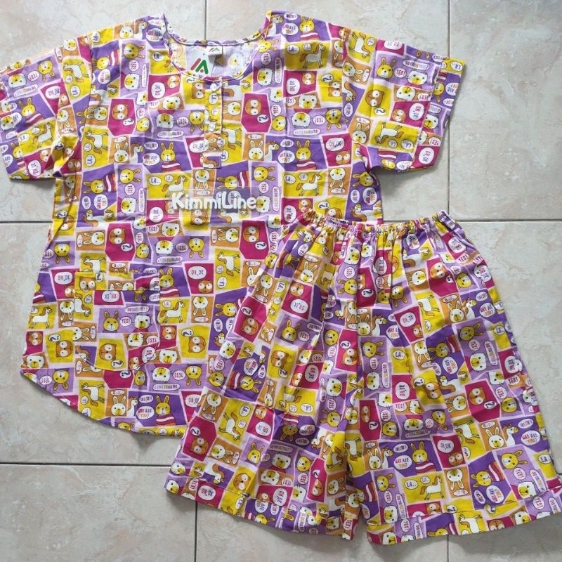 Baju Tidur Bahan Katun Merlin Setelan Dewasa 2 Model Celana: HP Celana Pendek Hotpants + BD Celana 3