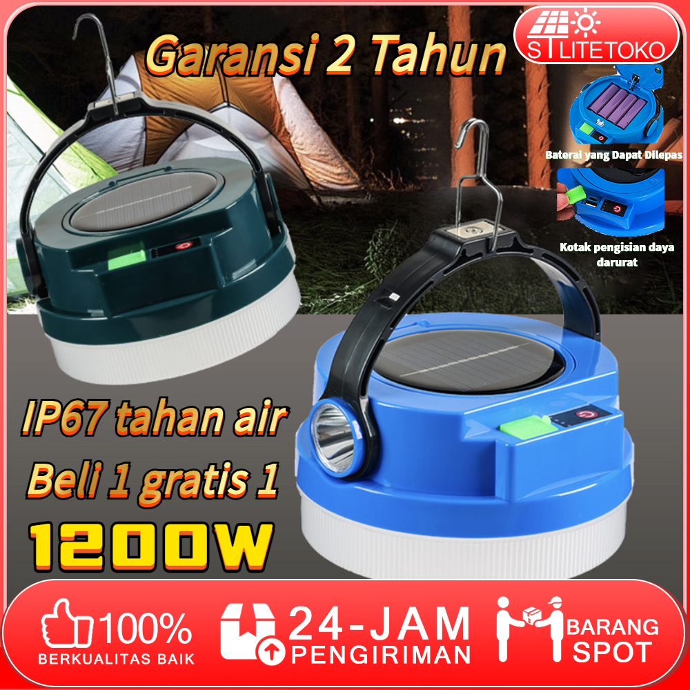 lampu emergency led tahan lama IP67 Tahan Air lampu tenaga surya outdoor Multi-fungsi lampu camping 