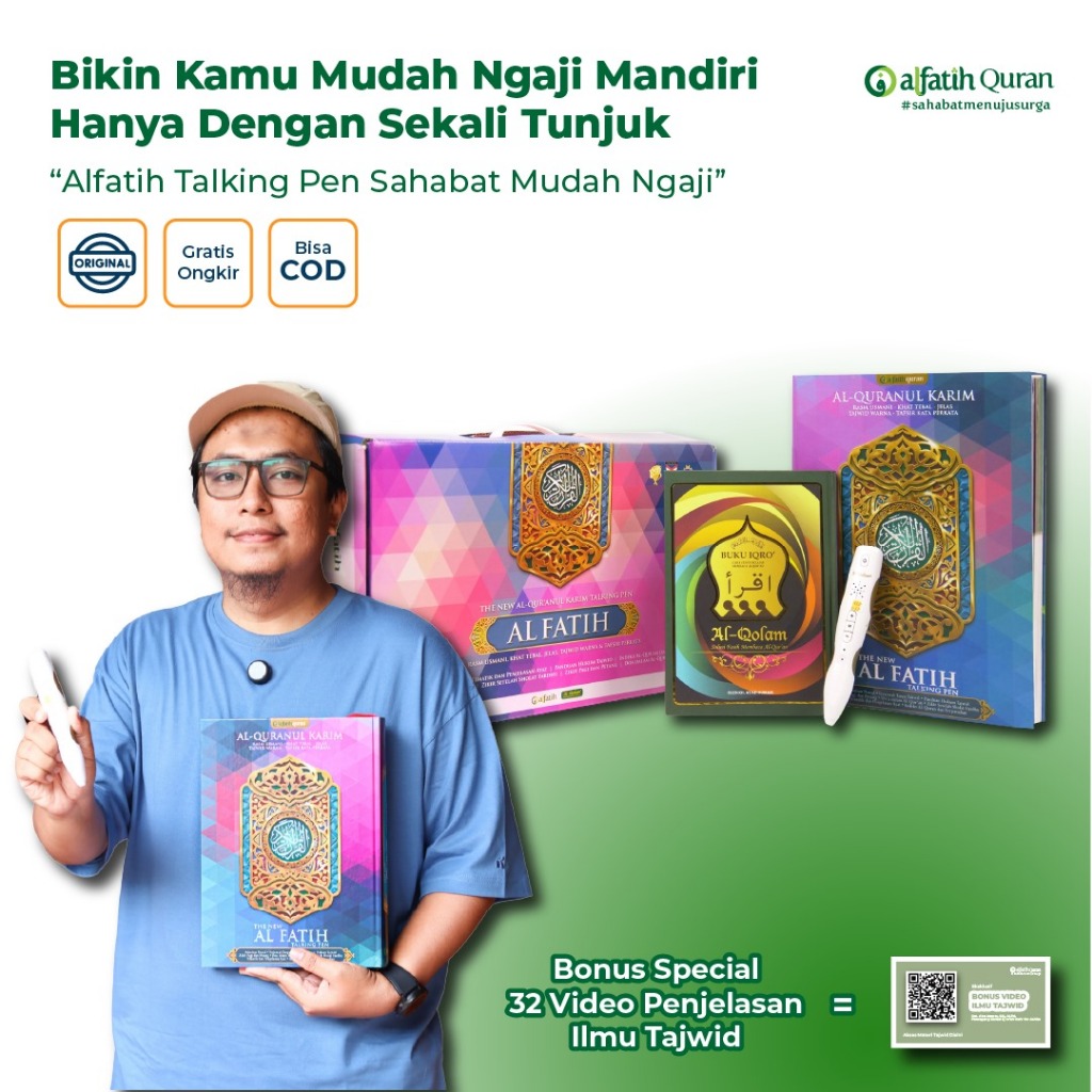 Alquran AL FATIH TALKING PEN Ukuran Besar A4 Quran Pen Digital Mudah Ngaji Mandiri Iqro A4 Besar