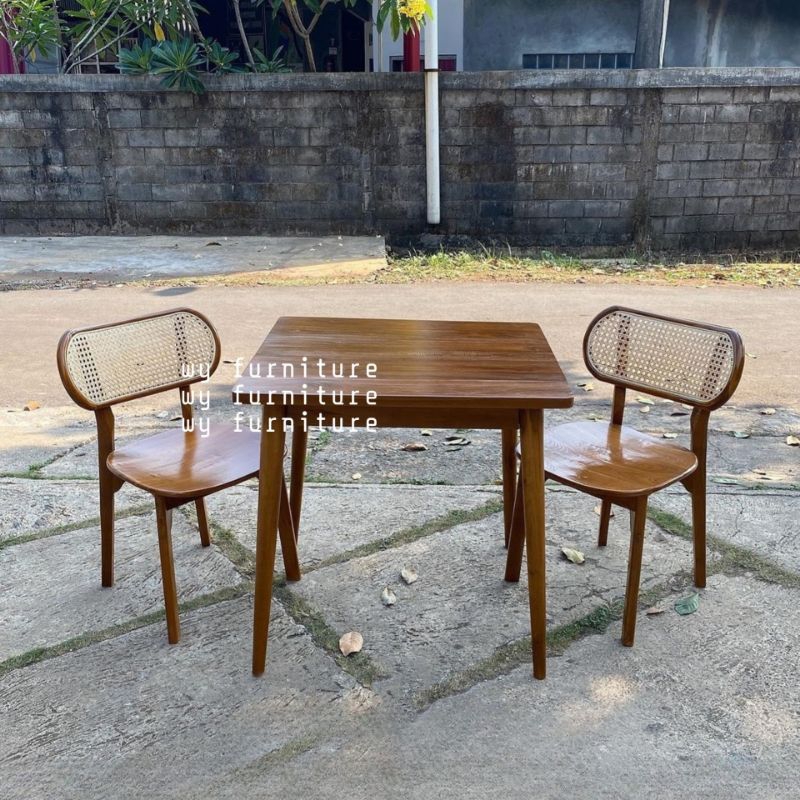 Set meja cafe kayu jati, meja cafe murah kayu jati, meja makan cafe kayu jati