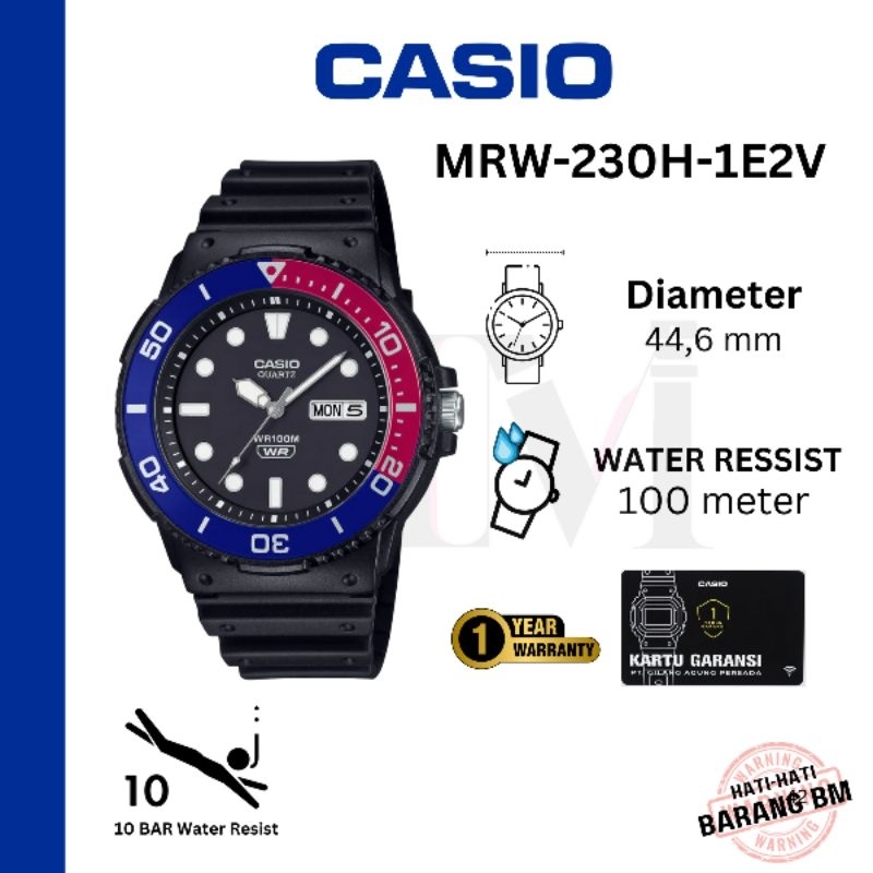 CASIO MRW-230H-1E2VDF Jam Tangan Pria Original Analog Antiair MRW-230H-1E2V MRW-230