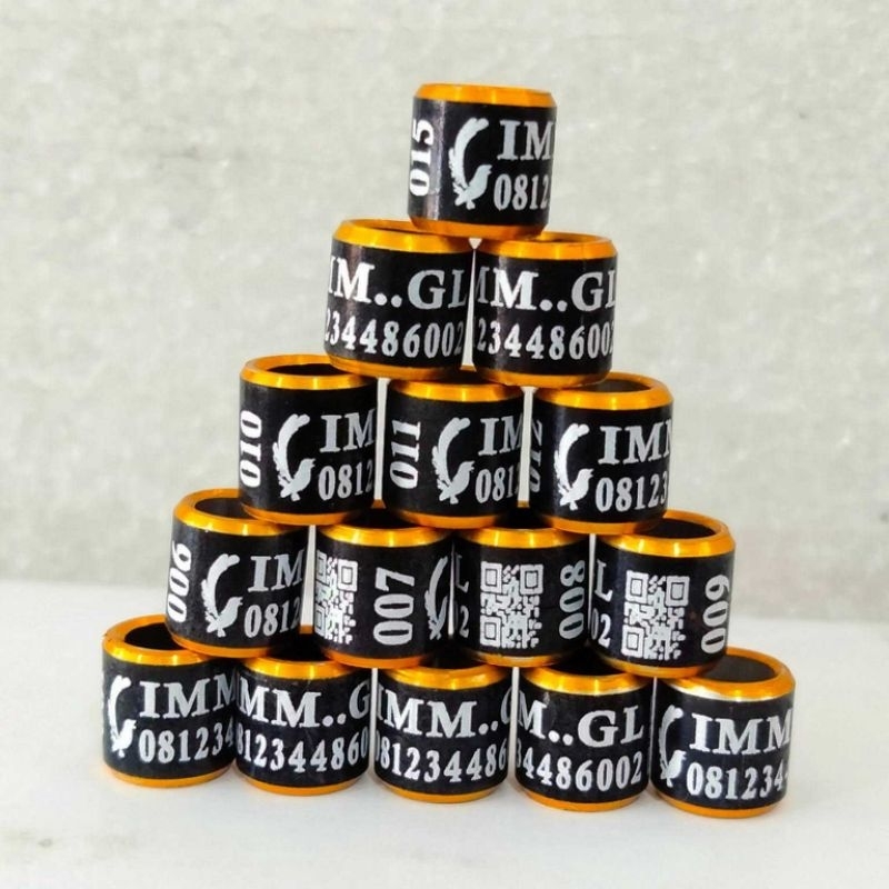 Ring murai batu,perkutut,merpati model laser mata kucing barcode