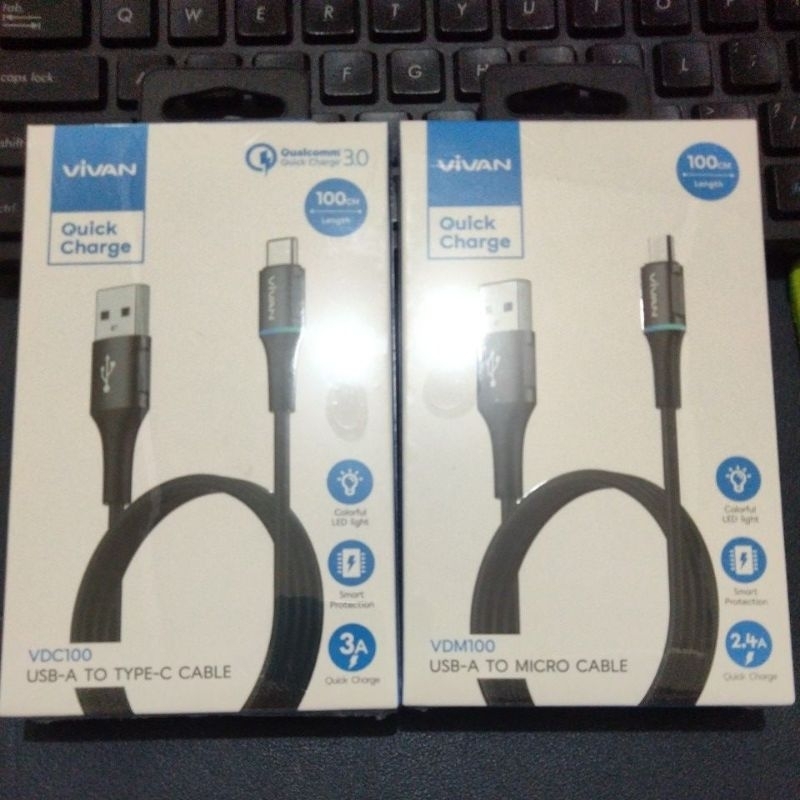 KABEL CAS HP ANDROID TYPE-C/MICRO VIVAN 3A/2.4A