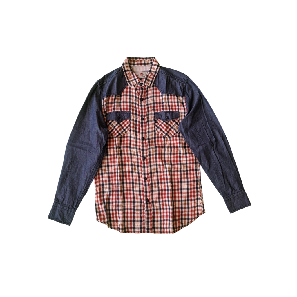 46 Preloved Kemeja Panjang motif kotak Fake London