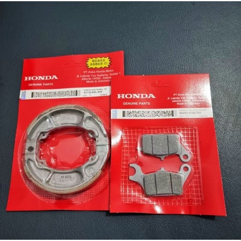 KAMPAS REM DEPAN + KAMPAS REM BELAKANG VARIO BEAT FI SCOOPY KZL  ORIGINAL EQUIPMENT MANUFACTURE