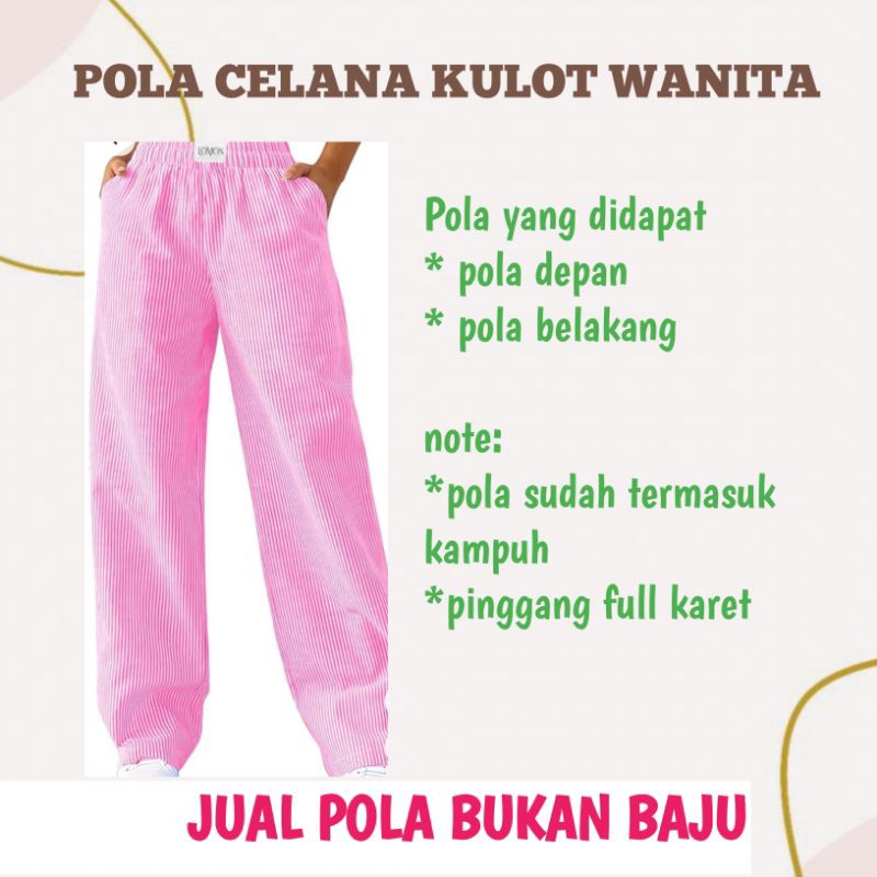 POLA KULOT WANITA FULL KARET PINGGANG
