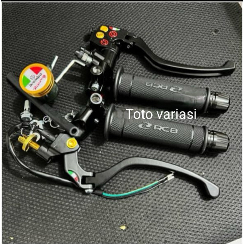 PAKET MASTER REM MODEL IZUMI ORIGINAL 100% + HANDGRIP RCB HG55 ORIGINAL 100% + JALU STANG FULL CNC U