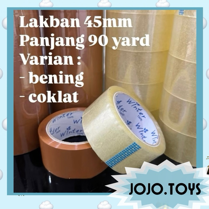 

Lakban OPP 2 inchi 45mm x 90yard / isolasi selotip slasiban lakban tape bening / coklat