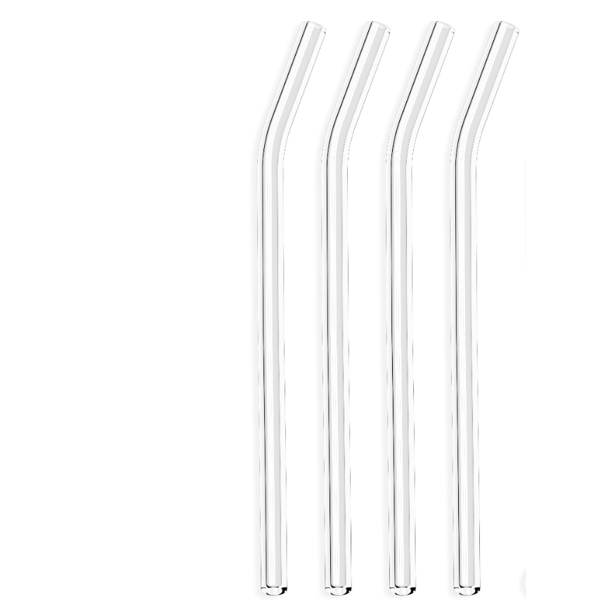 Glass Straw Sedotan Kaca Beling Gelas Lurus Bengkok Pipet Kaca Bening Transparan