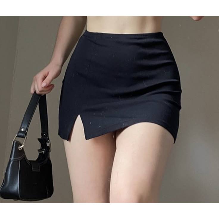 HOT DEALS Rok Span Mini wanita Korean Style Paha Belah Jumbo Rok Sexy Spandex soft Premium