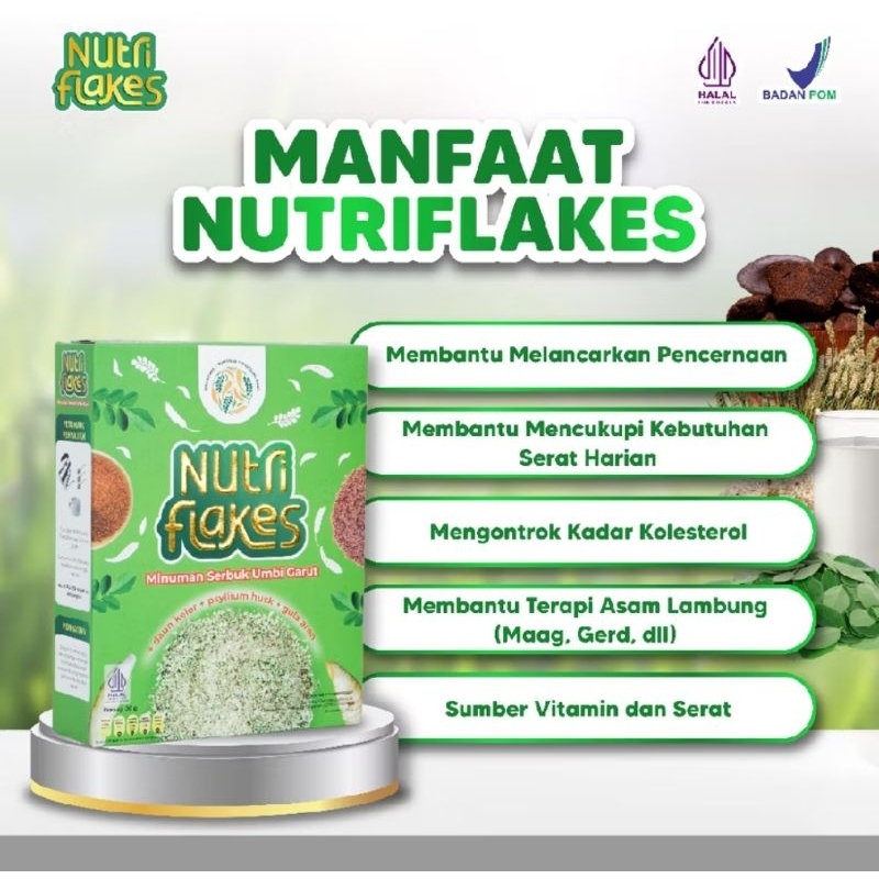 

Nutriflakes Sereal Oat Umbi Garut Instan Solusi Herbal Atasi GERD Asam Lambung Ampuh Original BPOM