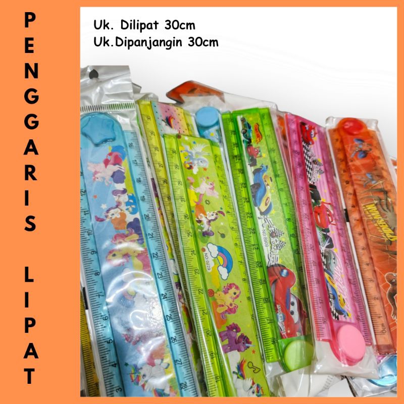 

PENGGARIS LIPAT / 15CM DIPANJANGIN JADI 30CM / PENGGARIS KARAKTER / RULER / ROL ALAT TULiS SEKOLAH