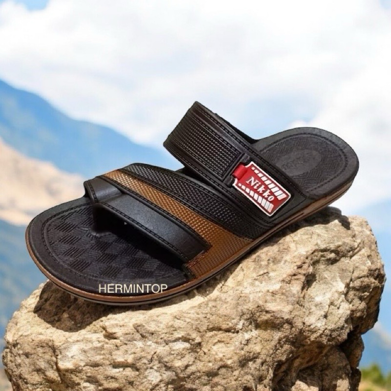 SANDAL SLOP JEMPOL PRIA NIKKO 8132 FULL KARET TAHAN AIR