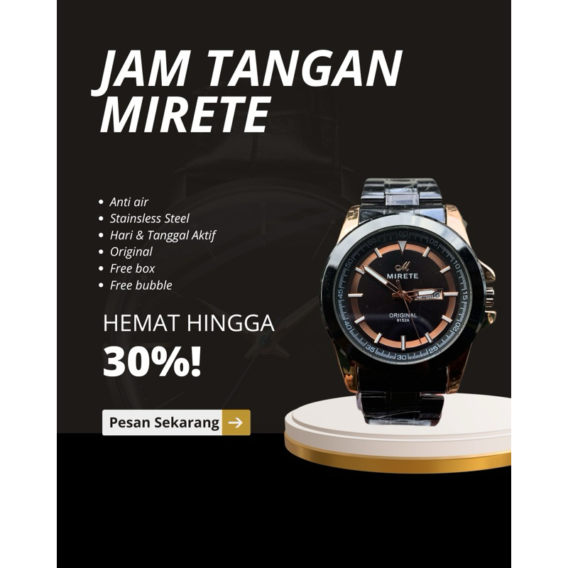 Mirete Jam Tangan Pria Full Stainless Anti Air dan Anti Karat Jam Tangan Keren