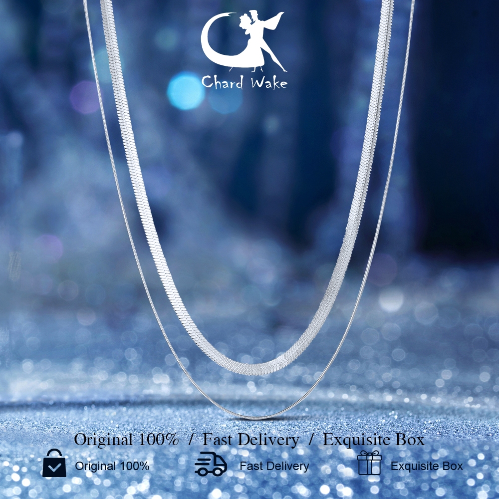 Chard Wake Kalung Pria Wanita Titanium Fashion Casual Aksesoris Kalung Cowok COD Kotak Indah N011