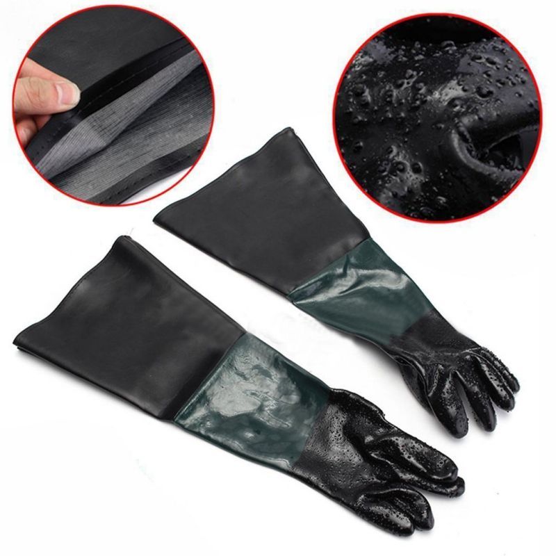 Sarung Tangan Vaporblasting 65Cm Sarung Tangan Sanblasting Gloves Pelindung Sandblaster Sandblasting