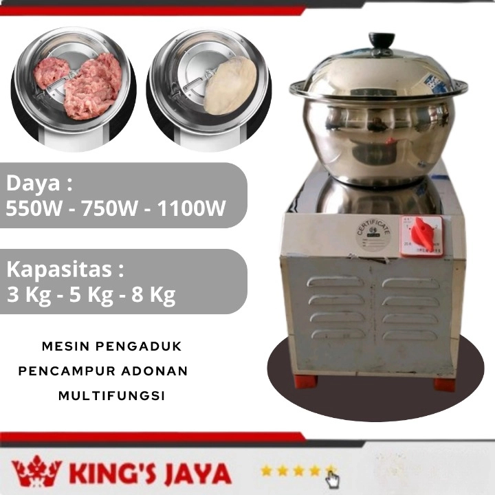 Mesin Pengaduk Adonan Kapasitas 3KG / 5KG / 8KG Pencampur Pembuat Adonan Mie Mixer Daging Roti Dough