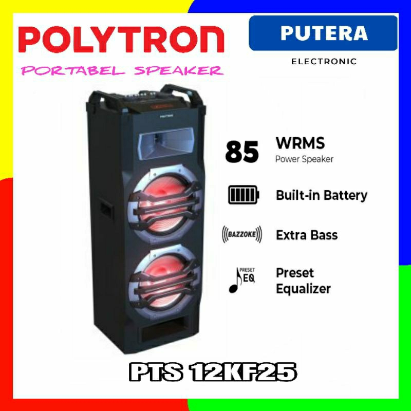 POLYTRON PTS-12KF25 Speaker Aktif Karaoke 12 inch PTS12KF25