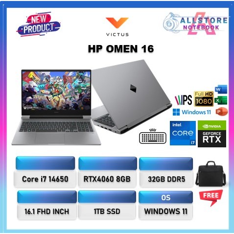 HP OMEN 16 i7 14650 RTX4060 8GB/ 32GB 1TB Win11 16.1FHD IPS 144HZ