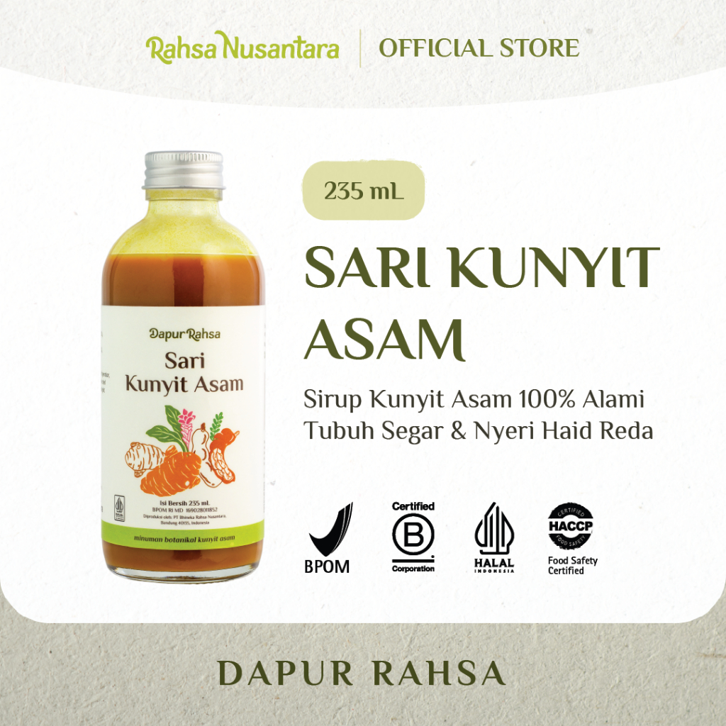 

Sari Kunyit Asam 235mL | BPOM by Rahsa Nusantara Jamu Sirup Herbal Tradisional