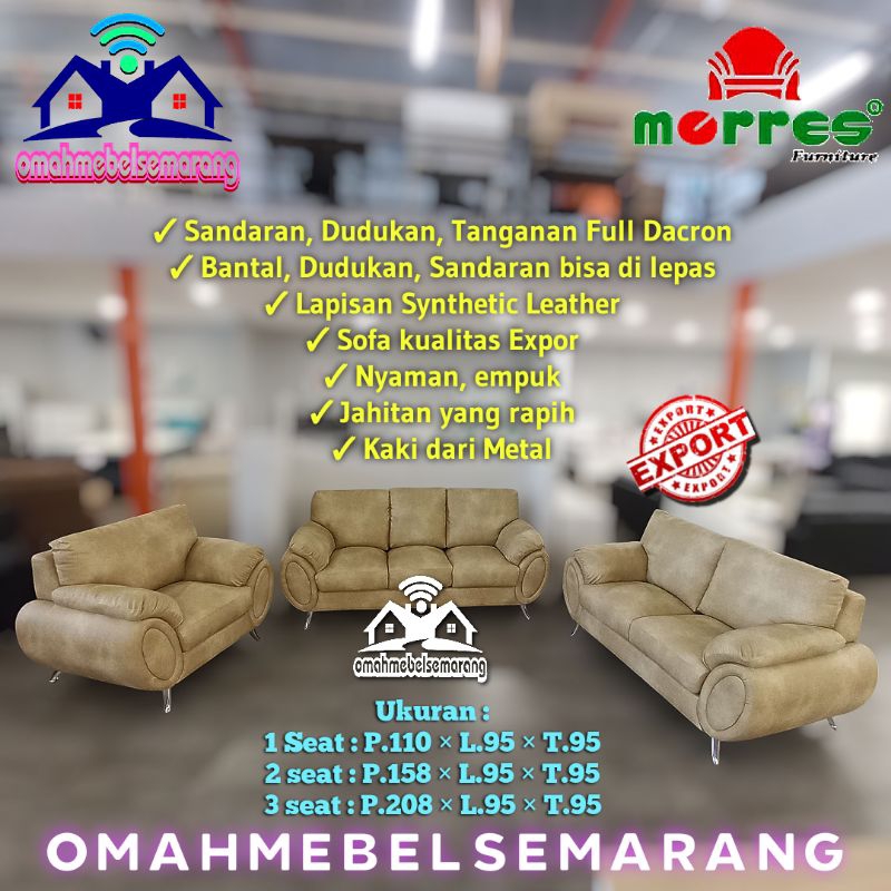 Sofa mewah busa dakron MORRES DELTA 321 kursi tamu kualitas export