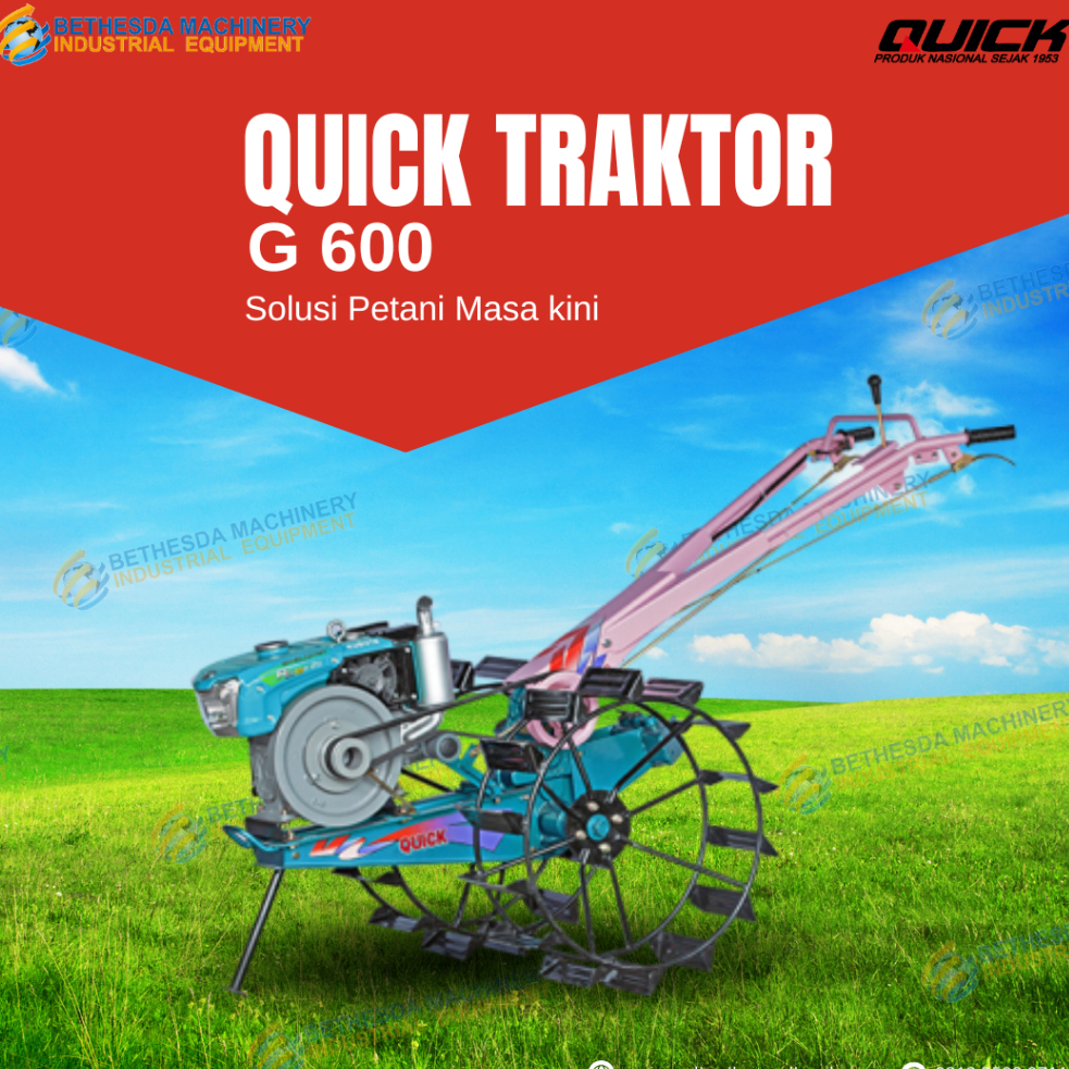 Mesin Bajak Sawah Traktor Quick G600 Komplit Kubota RD 65 DI-1S