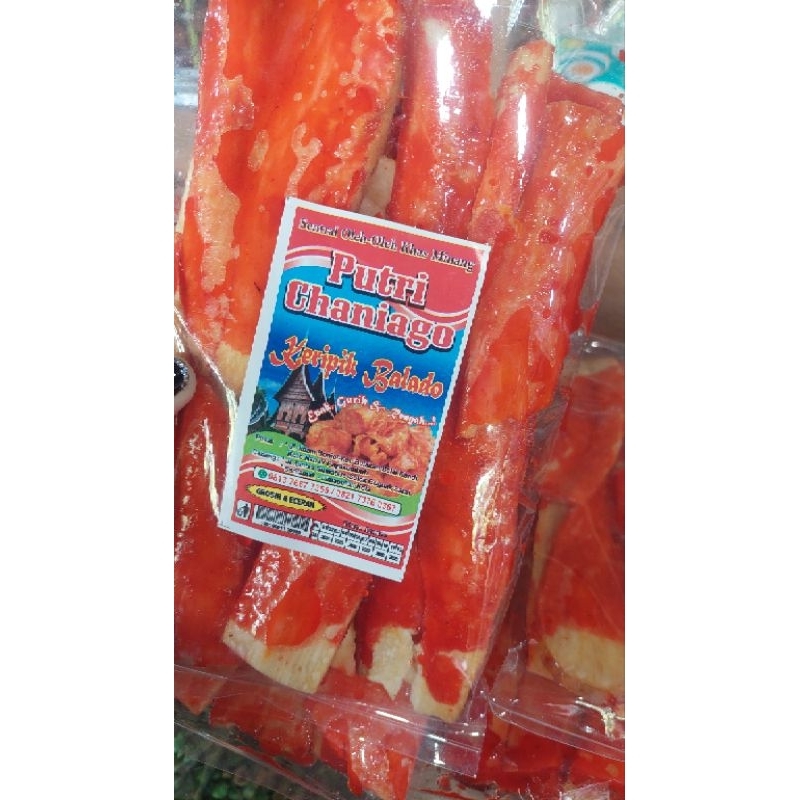 

kerupuk balado panjang pedas manis gurih