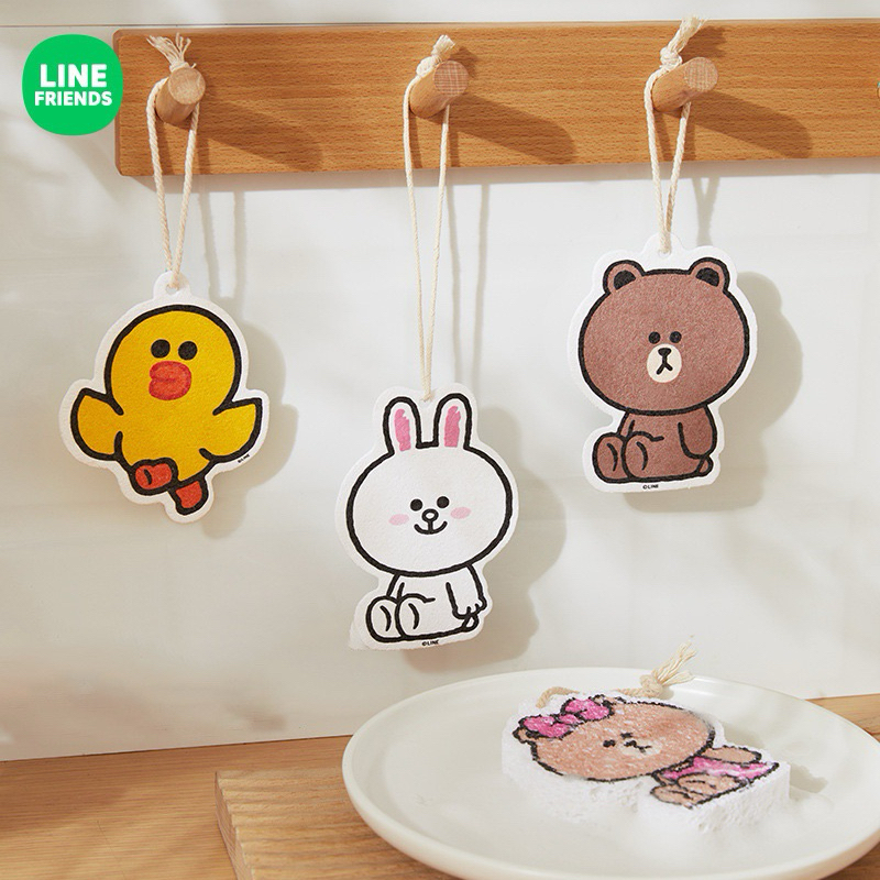 SPONGE CUCI PIRING DISH SPONGE BROWN LINE FRIENDS SALLY CONY CHOCO SPONGE CUCI PIRING RAMAH LINGKUNG