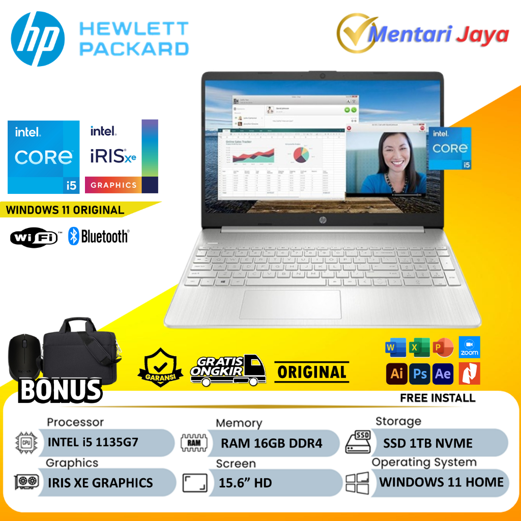 Laptop HP 15 Intel Core i5 RAM 16GB 1TB SSD WIN11 HOME Silver