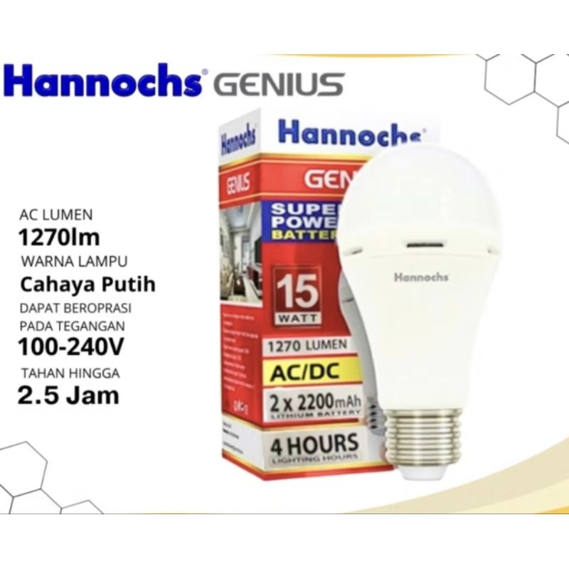 Lampu LED Emergency Hannochs Genius 15 watt