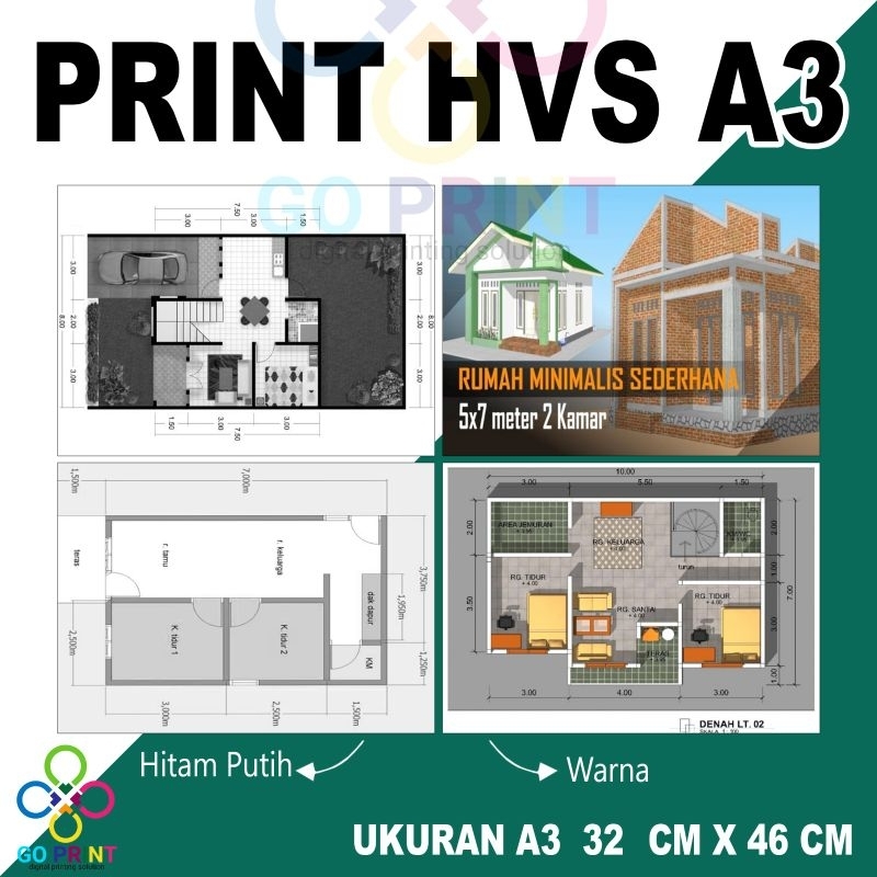 

Cetak Print HVS A3/Cetak A3 Murah/Kertas HVS 75 Gsm