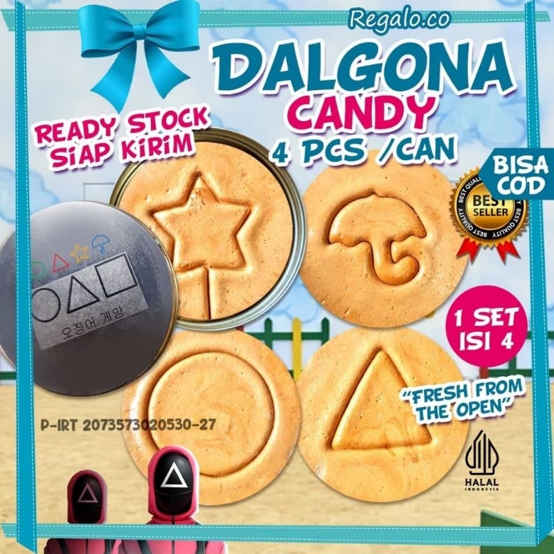 

New Promo Grtis ONGKIR Dalgona Candy / Permen Sekuid Game isi 10pcs Terlaris