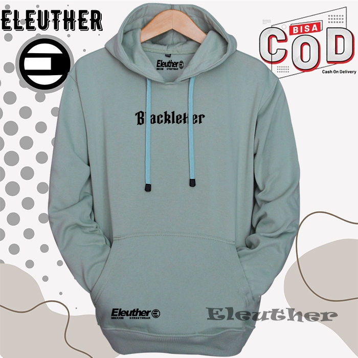 Big Sale COD Sweater Hoodie Distro Pria Wanita Eleuther Warna Hijau Mint Sablon Blackletter Switer H
