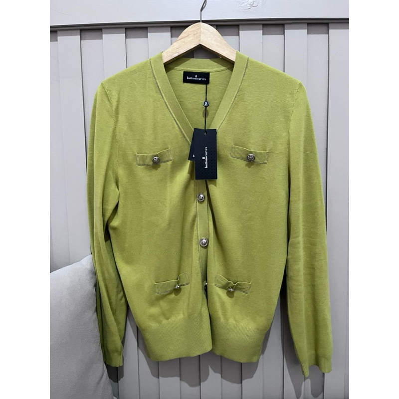 evelyn cardigan (PL)- lime Buttonscarves