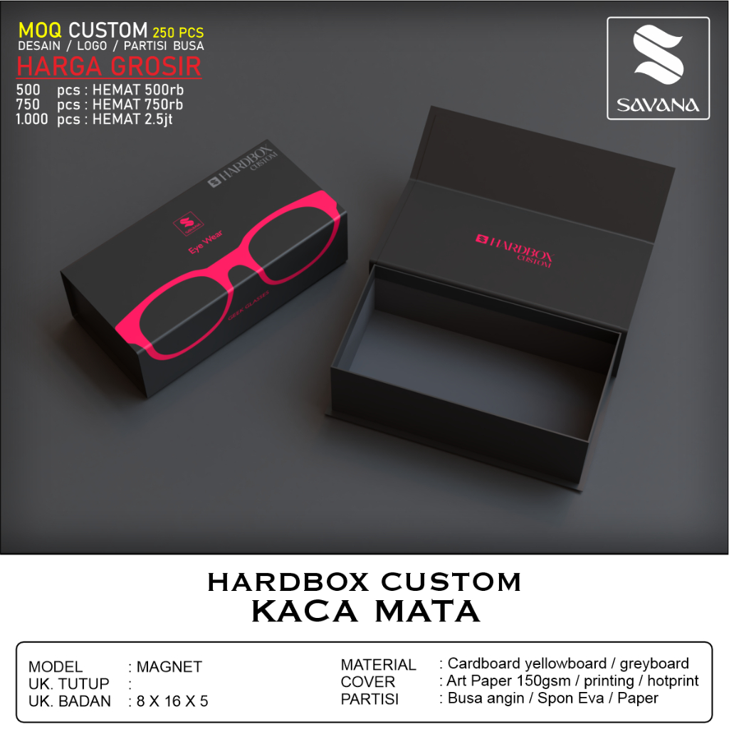 

Hardbox kacamata magnet - Custombox Parfum - Kemasan Parfum - Packaging Parfum - Premium Box 8,16x5