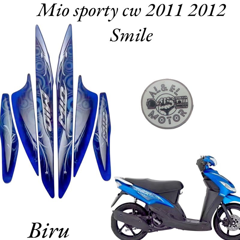 Stiker List Body Motor Yamaha Mio Sporty Smile 2011 2012 Biru Standar